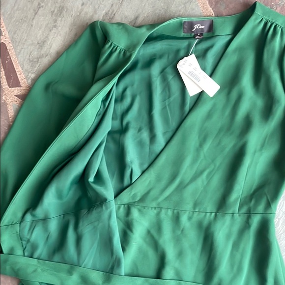 J.Crew Elegant Green Wrap Dress - Picture 3 of 7